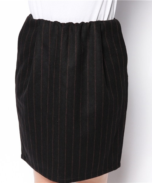 CIAOPANIC（チャオパニック）の「【Ciaopanic】ストライプウエストギャザーSK（スカート・レディース・ブラック/ネイビー/グレー/マスタード・FREE）」の7枚目の写真