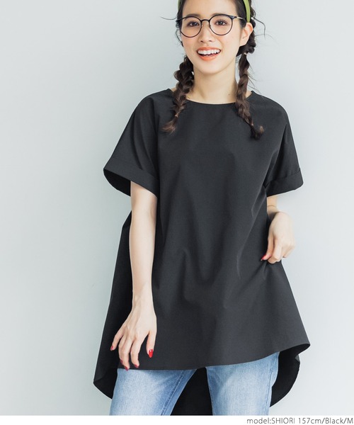 coca(coca)(コカ)の「バックタック半袖ブラウス(シャツ/ブラウス・レディース・ホワイト/ブラック・M/L)」の7枚目の写真