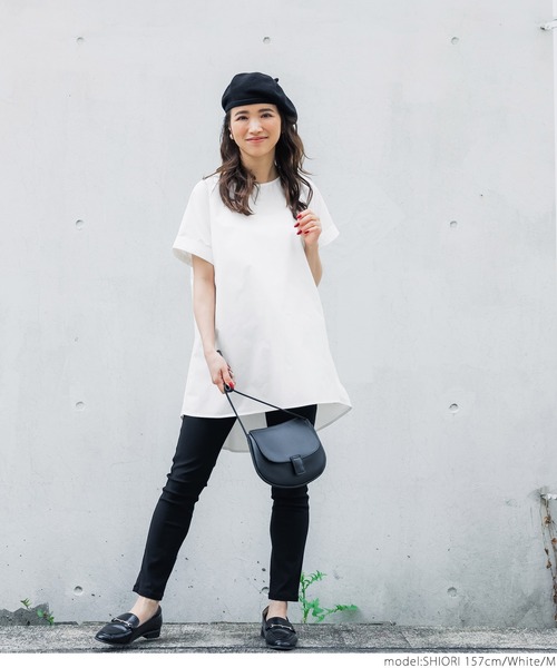 coca(coca)(コカ)の「バックタック半袖ブラウス(シャツ/ブラウス・レディース・ホワイト/ブラック・M/L)」の15枚目の写真
