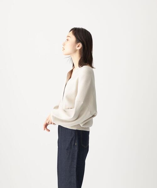 CITEN（シテン）の「＜CITEN（シテン）＞ フォルム リブ ワイド カーディガン（カーディガン/ボレロ・レディース・ライトグレー/ピンク/ダークグレー・FREE）」の4枚目の写真
