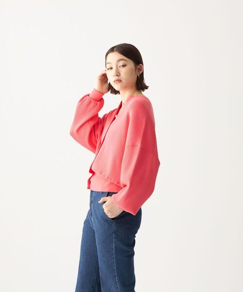 CITEN（シテン）の「＜CITEN（シテン）＞ フォルム リブ ワイド カーディガン（カーディガン/ボレロ・レディース・ライトグレー/ピンク/ダークグレー・FREE）」の20枚目の写真