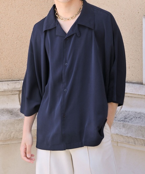 未使用に近い 24AW◎ワイズフォーメン オーバーサイズオープンカラーシャツ NILWAY（ニルウェイ）の「ケアフリートロミドルマンオーバーサイズ