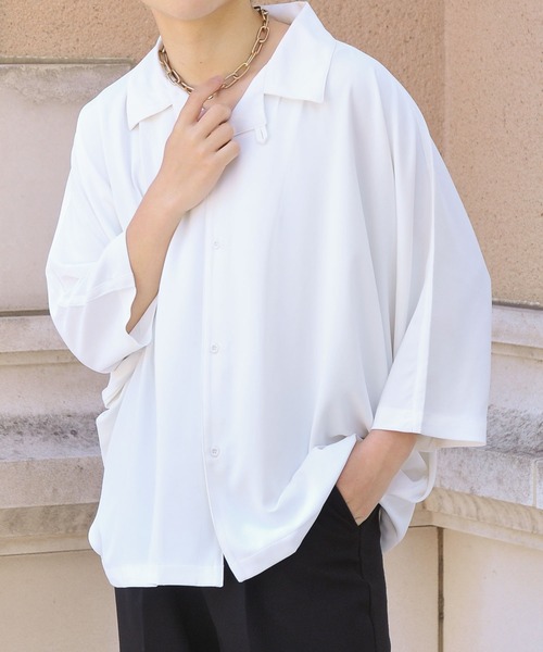 未使用に近い 24AW◎ワイズフォーメン オーバーサイズオープンカラーシャツ NILWAY（ニルウェイ）の「ケアフリートロミドルマンオーバー