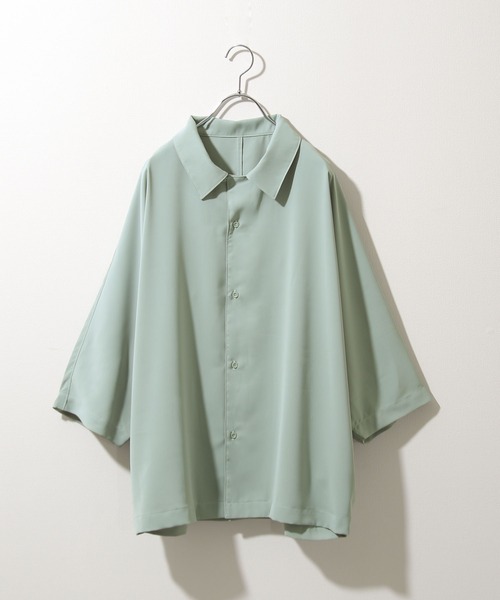 NILWAY（ニルウェイ）の「ケアフリートロミドルマンオーバーサイズオープンカラーシャツ（シャツ/ブラウス・メンズ・チャコールグレー/ライトグレー/ブラック/パープル/オフホワイト/ブルー/グリーン/ネイビー・MEDIUM/LARGE）」の5枚目の写真