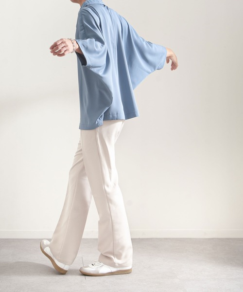 NILWAY（ニルウェイ）の「ケアフリートロミドルマンオーバーサイズオープンカラーシャツ（シャツ/ブラウス・メンズ・チャコールグレー/ライトグレー/ブラック/パープル/オフホワイト/ブルー/グリーン/ネイビー・MEDIUM/LARGE）」の15枚目の写真