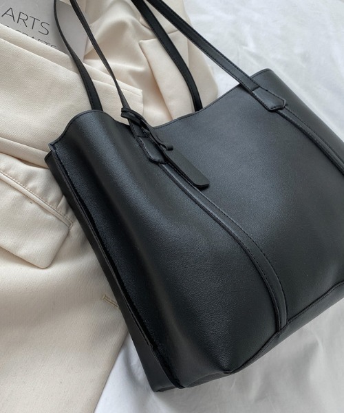 SETUP7（セットアップセブン）の「A4ファイルも入る！【SETUP7】シンプルドレスPUレザートート（トートバッグ・レディース・ホワイト/ブラック/ブラウン/カーキ/グレー/シルバー・FREE）」の18枚目の写真