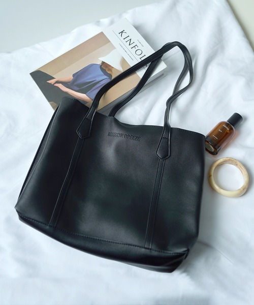 SETUP7（セットアップセブン）の「A4ファイルも入る！【SETUP7】シンプルドレスPUレザートート（トートバッグ・レディース・ホワイト/ブラック/ブラウン/カーキ/グレー/シルバー・FREE）」の10枚目の写真