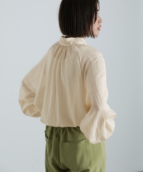 select MOCA(セレクトモカ)の「2WAYドビーストライプピンタックチュニック(シャツ/ブラウス・レディース・ブラック/アイボリー・FREE)」の10枚目の写真