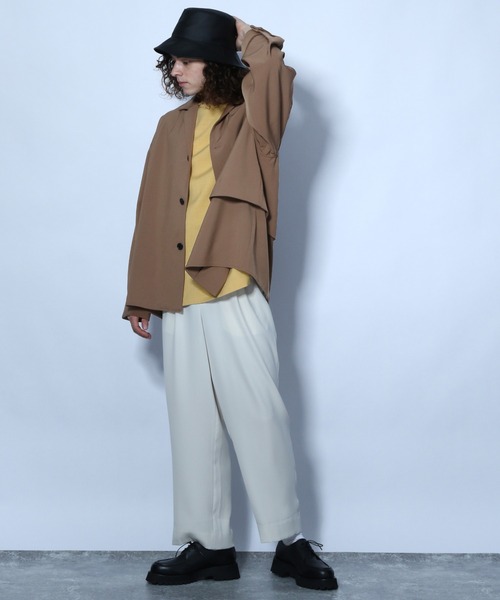 HARE（ハレ）の「ヨークラペルシャツ(HARE)（シャツ/ブラウス・メンズ・ブラック/ブラウン/グリーン・SMALL/MEDIUM）」の6枚目の写真