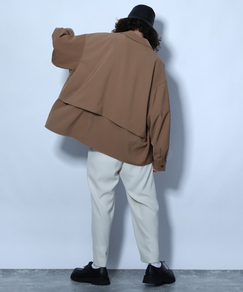 HARE（ハレ）の「ヨークラペルシャツ(HARE)（シャツ/ブラウス・メンズ・ブラック/ブラウン/グリーン・SMALL/MEDIUM）」の7枚目の写真