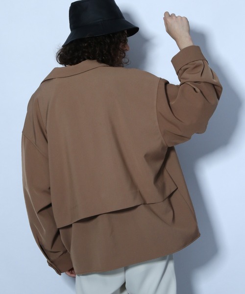 HARE（ハレ）の「ヨークラペルシャツ(HARE)（シャツ/ブラウス・メンズ・ブラック/ブラウン/グリーン・SMALL/MEDIUM）」の8枚目の写真