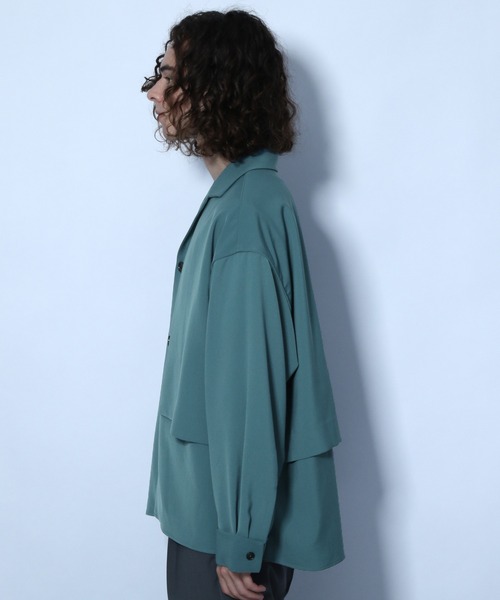 HARE（ハレ）の「ヨークラペルシャツ(HARE)（シャツ/ブラウス・メンズ・ブラック/ブラウン/グリーン・SMALL/MEDIUM）」の13枚目の写真