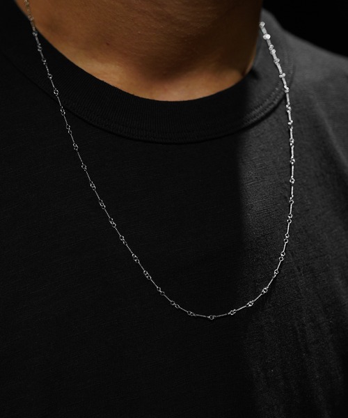 schott(ショット)の「【完全受注生産】△meian/メイアン/STERLING SILVER BAMBOO TWIST CHAIN NECKLACE/バンブー チャーチ ツイスト ネックレス man038t(ネックレス・メンズ・シルバー・FREE)」の1枚目の写真