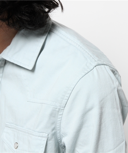 WEGO（ウィゴー）の「WEGO/カラーウエスタンシャツ（シャツ/ブラウス・メンズ・グレー/サックスブルー/ライトピンク・MEDIUM/LARGE）」の5枚目の写真