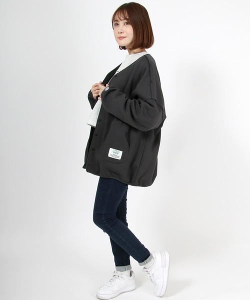 DISCUS ATHLETIC（ディスカス　アスレチック）の「DISCUS ATHLETIC スナップボタンカーディガンジャケット（カーディガン/ボレロ・レディース・アイボリー/グリーン/モカ/ブラック/オレンジ・L/M）」の16枚目の写真