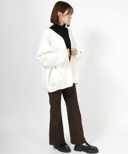 DISCUS ATHLETIC（ディスカス　アスレチック）の「DISCUS ATHLETIC スナップボタンカーディガンジャケット（カーディガン/ボレロ・レディース・アイボリー/グリーン/モカ/ブラック/オレンジ・L/M）」の11枚目の写真