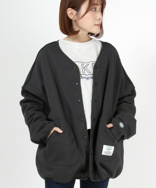 DISCUS ATHLETIC（ディスカス　アスレチック）の「DISCUS ATHLETIC スナップボタンカーディガンジャケット（カーディガン/ボレロ・レディース・アイボリー/グリーン/モカ/ブラック/オレンジ・L/M）」の14枚目の写真