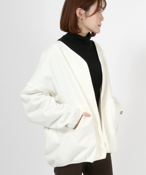 DISCUS ATHLETIC（ディスカス　アスレチック）の「DISCUS ATHLETIC スナップボタンカーディガンジャケット（カーディガン/ボレロ・レディース・アイボリー/グリーン/モカ/ブラック/オレンジ・L/M）」の9枚目の写真