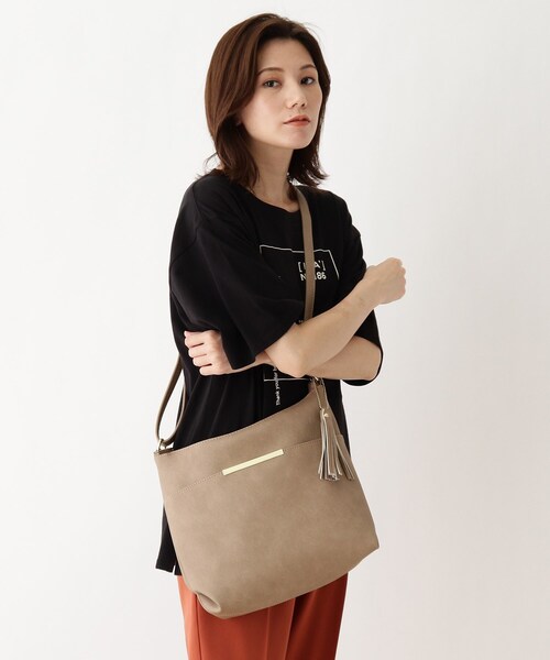 SHOO・LA・RUE(シューラルー)の「◆Wフェイスショルダー(ショルダーバッグ・レディース・ピンク/ダークブラウン/ライトグリーン/グレー/ネイビー/キャメル・00)」の12枚目の写真