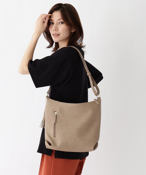 SHOO・LA・RUE(シューラルー)の「◆Wフェイスショルダー(ショルダーバッグ・レディース・ピンク/ダークブラウン/ライトグリーン/グレー/ネイビー/キャメル・00)」の13枚目の写真