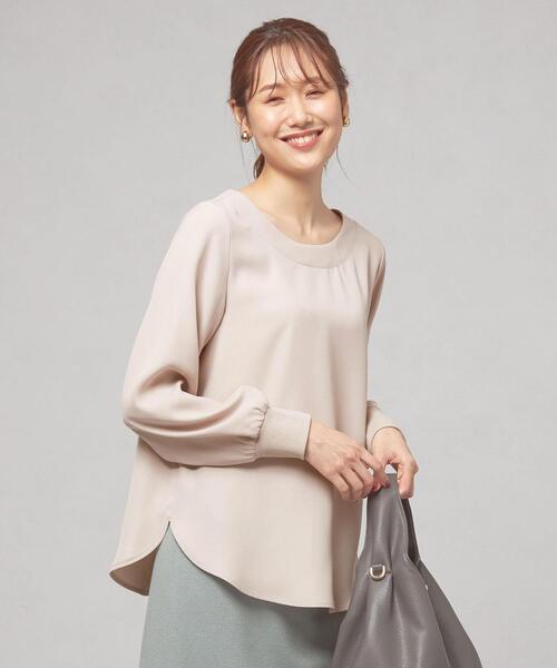 closet story（クローゼットストーリー）の「＜closet story（クローゼットストーリー）＞ソデグチリブ プルオーバー ブラウス（シャツ/ブラウス・レディース・オリーブ/ダークグレー/ナチュラル・FREE）」の3枚目の写真