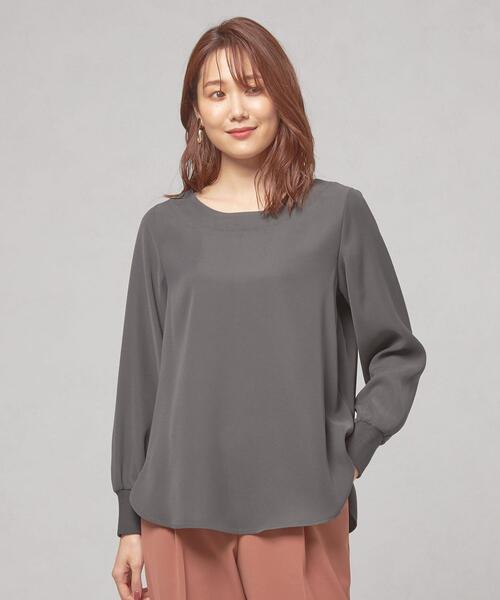 closet story（クローゼットストーリー）の「＜closet story（クローゼットストーリー）＞ソデグチリブ プルオーバー ブラウス（シャツ/ブラウス・レディース・オリーブ/ダークグレー/ナチュラル・FREE）」の2枚目の写真