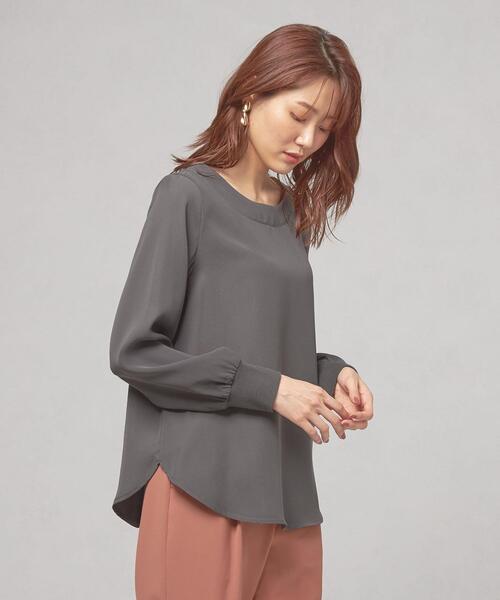 closet story（クローゼットストーリー）の「＜closet story（クローゼットストーリー）＞ソデグチリブ プルオーバー ブラウス（シャツ/ブラウス・レディース・オリーブ/ダークグレー/ナチュラル・FREE）」の9枚目の写真