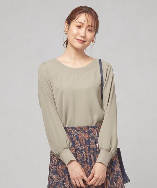 closet story（クローゼットストーリー）の「＜closet story（クローゼットストーリー）＞ソデグチリブ プルオーバー ブラウス（シャツ/ブラウス・レディース・オリーブ/ダークグレー/ナチュラル・FREE）」の5枚目の写真