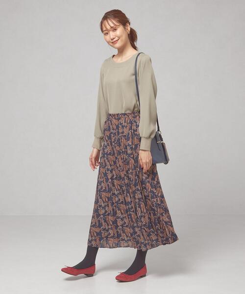 closet story（クローゼットストーリー）の「＜closet story（クローゼットストーリー）＞ソデグチリブ プルオーバー ブラウス（シャツ/ブラウス・レディース・オリーブ/ダークグレー/ナチュラル・FREE）」の7枚目の写真