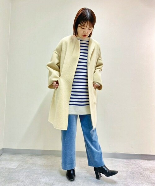 ◇クルーネックアルパカシャギーリバーコート ◇クルーネックアルパカシャギーリバーコート