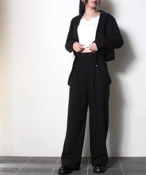 one way（ワンウェイ）の「【oneway Jeans】クロップドテーラードジャケット（テーラードジャケット・レディース・ライトグレー/ブラック・FREE）」の8枚目の写真