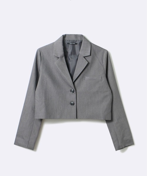 one way（ワンウェイ）の「【oneway Jeans】クロップドテーラードジャケット（テーラードジャケット・レディース・ライトグレー/ブラック・FREE）」の3枚目の写真