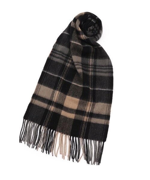 DRESKIP（ドレスキップ）の「◆ピュアウールチェックマフラー（ストール/ショール・レディース・ベージュ系1/パープル系2/ブラック系1・00）」の4枚目の写真