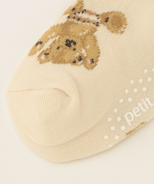 petit main（プティマイン）の「【くま柄】2Pクマ柄+リボンソックス（ソックス/靴下・キッズ・ラベンダー/オフホワイト・L/SS/M/S）」の5枚目の写真