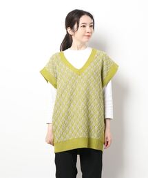 Vネックビッグニットベスト