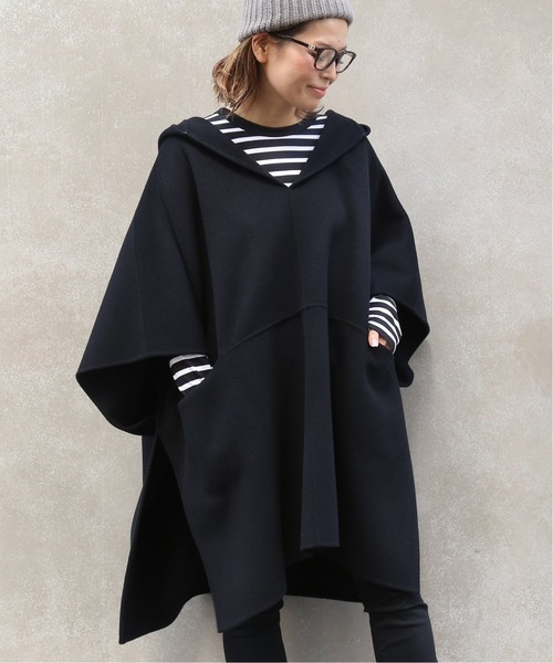 Deuxieme Classe（ドゥーズィエムクラス）の「*victorian ポンチョ（ポンチョ・レディース・ブラック/ベージュ・FREE）」の2枚目の写真