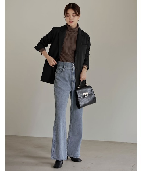 Re:EDIT（リエディ）の「[低身長サイズ有]ストレッチツイルテーラードジャケット（テーラードジャケット・レディース・ベージュ/アイボリー/ブラック/カーキ/モカ・SHORT/SMALL/MEDIUM/LARGE）」の14枚目の写真