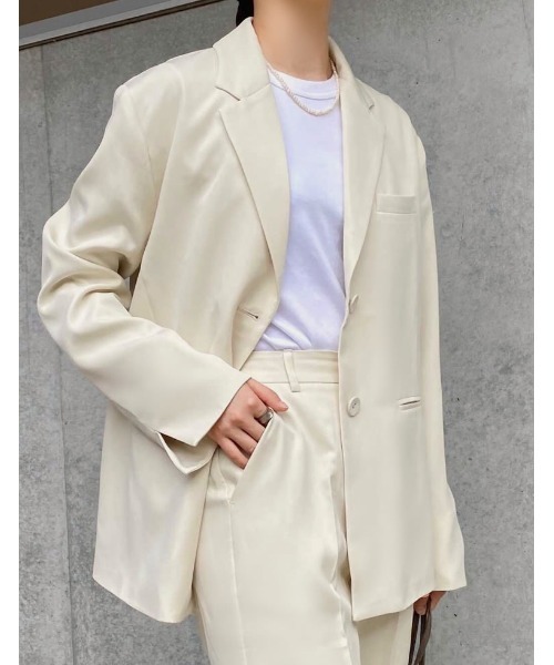 Re:EDIT（リエディ）の「[低身長サイズ有]ストレッチツイルテーラードジャケット（テーラードジャケット・レディース・ベージュ/アイボリー/ブラック/カーキ/モカ・SHORT/SMALL/MEDIUM/LARGE）」の21枚目の写真