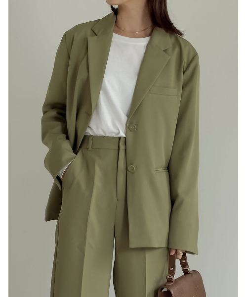 Re:EDIT（リエディ）の「[低身長サイズ有]ストレッチツイルテーラードジャケット（テーラードジャケット・レディース・ベージュ/アイボリー/ブラック/カーキ/モカ・SHORT/SMALL/MEDIUM/LARGE）」の10枚目の写真