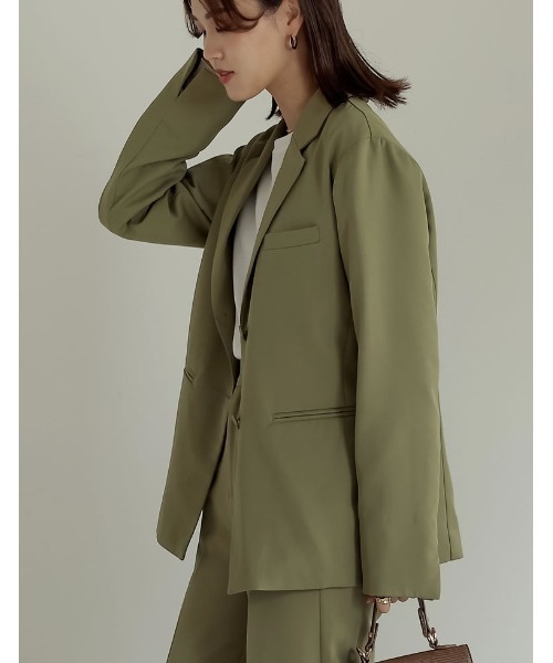 Re:EDIT（リエディ）の「[低身長サイズ有]ストレッチツイルテーラードジャケット（テーラードジャケット・レディース・ベージュ/アイボリー/ブラック/カーキ/モカ・SHORT/SMALL/MEDIUM/LARGE）」の22枚目の写真