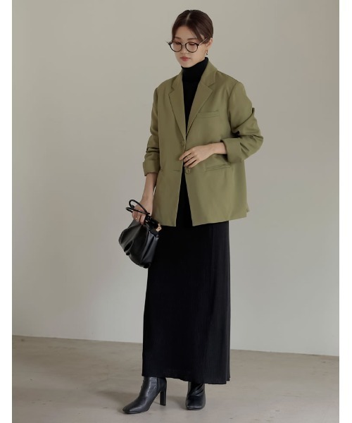 Re:EDIT（リエディ）の「[低身長サイズ有]ストレッチツイルテーラードジャケット（テーラードジャケット・レディース・ベージュ/アイボリー/ブラック/カーキ/モカ・SHORT/SMALL/MEDIUM/LARGE）」の18枚目の写真