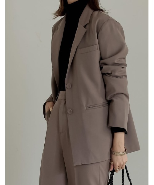 Re:EDIT（リエディ）の「[低身長サイズ有]ストレッチツイルテーラードジャケット（テーラードジャケット・レディース・ベージュ/アイボリー/ブラック/カーキ/モカ・SHORT/SMALL/MEDIUM/LARGE）」の15枚目の写真