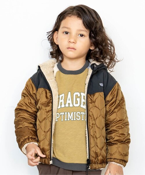 BREEZE（ブリーズ）の「WEB限定 リバーシブルインサレーションジャケット（ダウンジャケット/コート・キッズ・グレー/ネイビー/キャメル/カーキ・100/140/80/90/110/120/130）」の4枚目の写真