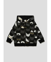 Design Tshirts Store graniph | キャットタイル|ベビージャカードジップパーカー(パーカー)