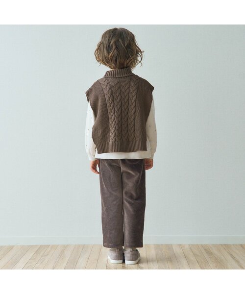 apres les cours(アプレレクール)の「ニットケープ_ウォッシャブル(ベスト・キッズ・ブラウン/ベージュ・120/100)」の6枚目の写真