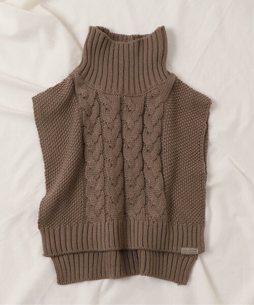 apres les cours(アプレレクール)の「ニットケープ_ウォッシャブル(ベスト・キッズ・ブラウン/ベージュ・120/100)」の10枚目の写真