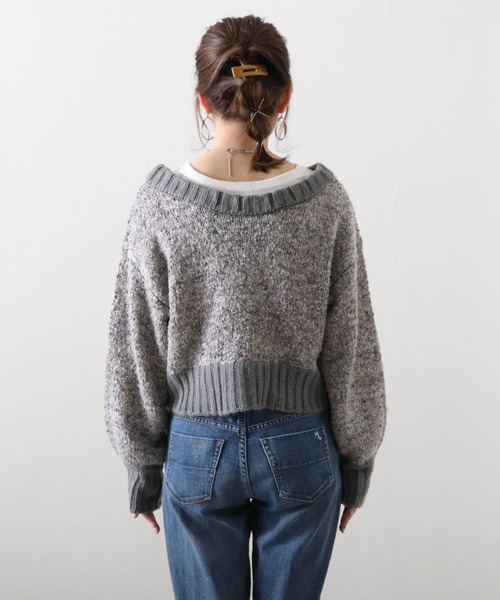 Cheek（チーク）の「フラッグヤーンメランジニットカーディガン（ニット/セーター・レディース・アイボリー/チャコールグレー/グレー・MEDIUM）」の22枚目の写真