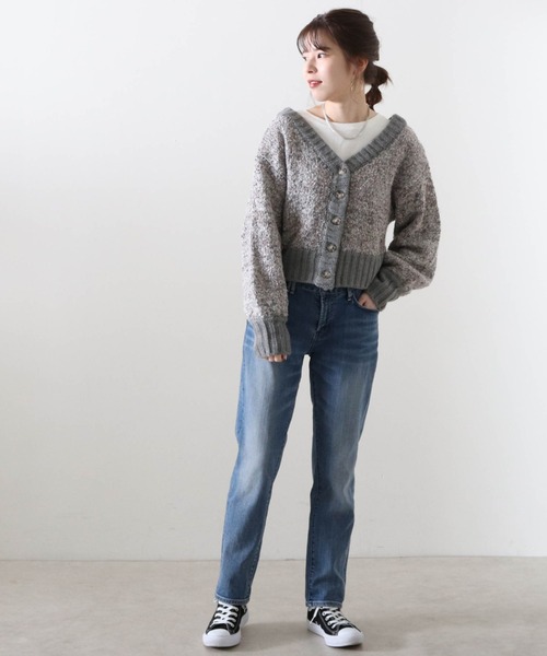 Cheek（チーク）の「フラッグヤーンメランジニットカーディガン（ニット/セーター・レディース・アイボリー/チャコールグレー/グレー・MEDIUM）」の9枚目の写真