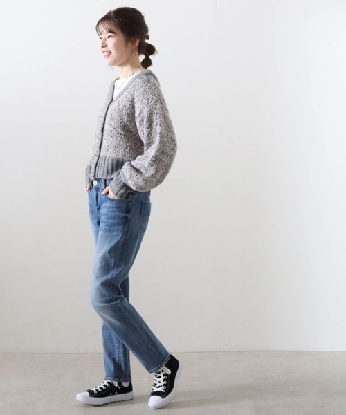 Cheek（チーク）の「フラッグヤーンメランジニットカーディガン（ニット/セーター・レディース・アイボリー/チャコールグレー/グレー・MEDIUM）」の11枚目の写真