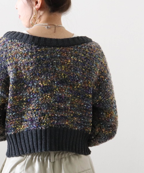 Cheek（チーク）の「フラッグヤーンメランジニットカーディガン（ニット/セーター・レディース・アイボリー/チャコールグレー/グレー・MEDIUM）」の7枚目の写真